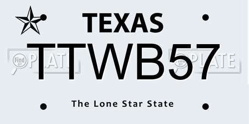 TTWB57 Texas License Plate