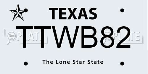 TTWB82 Texas License Plate