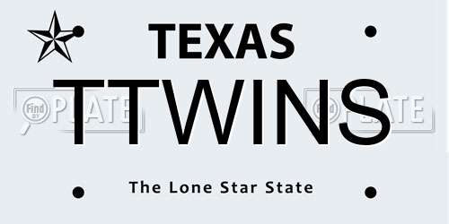 TTWINS Texas License Plate