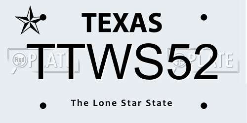 TTWS52 Texas License Plate