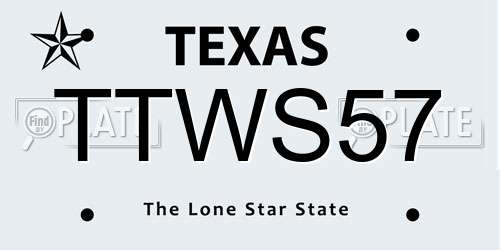 TTWS57 Texas License Plate