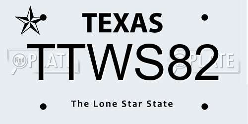 TTWS82 Texas License Plate