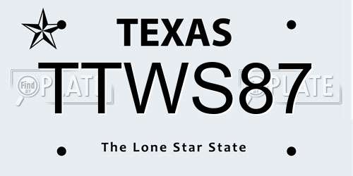 TTWS87 Texas License Plate