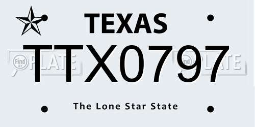 TTX0797 Texas License Plate