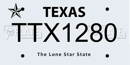 TTX1280 Texas License Plate