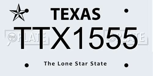 TTX1555 Texas License Plate