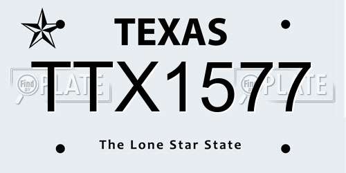 TTX1577 Texas License Plate
