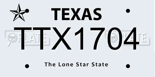 TTX1704 Texas License Plate
