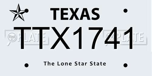 TTX1741 Texas License Plate