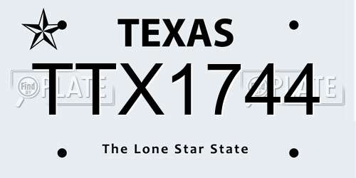 TTX1744 Texas License Plate