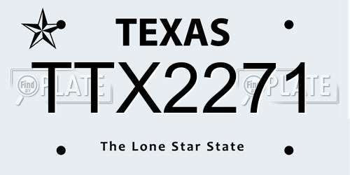 TTX2271 Texas License Plate