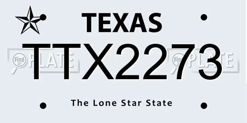 TTX2273 Texas License Plate