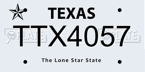 TTX4057 Texas License Plate