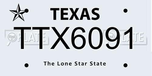 TTX6091 Texas License Plate