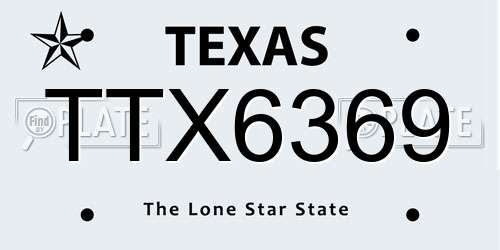 TTX6369 Texas License Plate