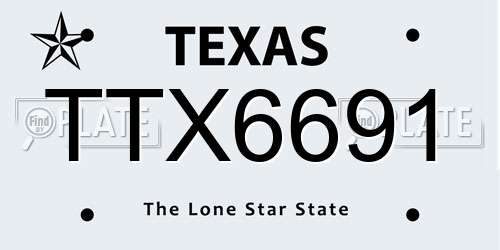 TTX6691 Texas License Plate