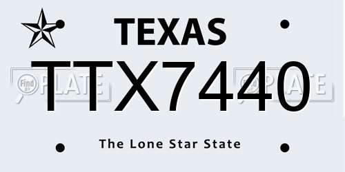 TTX7440 Texas License Plate
