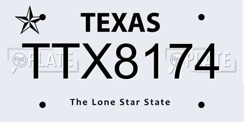 TTX8174 Texas License Plate