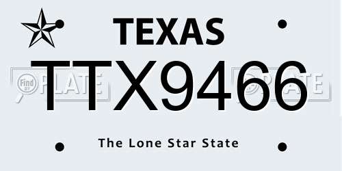 TTX9466 Texas License Plate