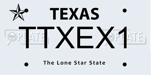 TTXEX1 Texas License Plate