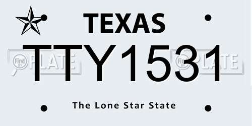 TTY1531 Texas License Plate
