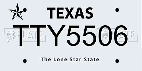 TTY5506 Texas License Plate