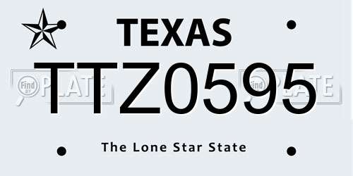 TTZ0595 Texas License Plate