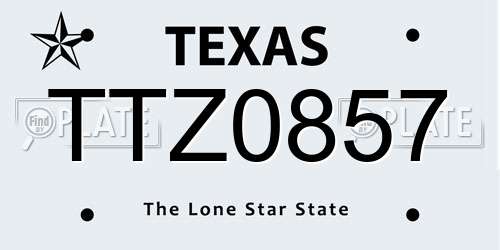 TTZ0857 Texas License Plate