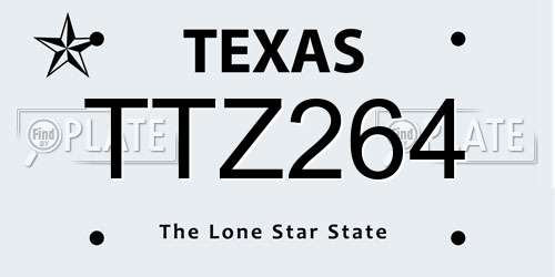 TTZ264 Texas License Plate