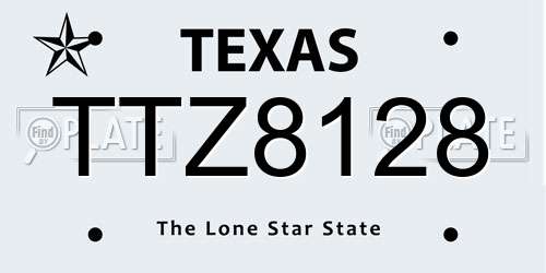 TTZ8128 Texas License Plate