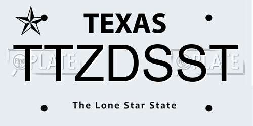 TTZDSST Texas License Plate