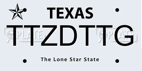 TTZDTTG Texas License Plate