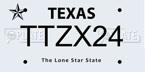 TTZX24 Texas License Plate