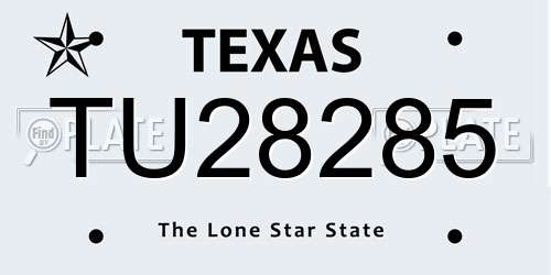 TU28285 Texas License Plate