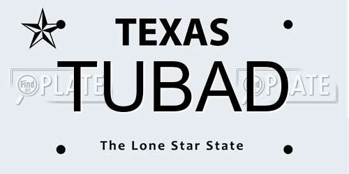 TUBAD Texas License Plate