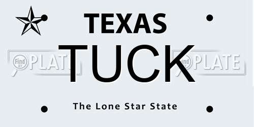 TUCK Texas License Plate