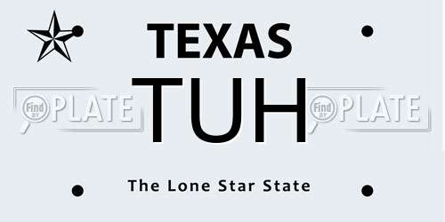 TUH Texas License Plate