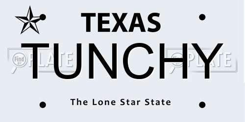 TUNCHY Texas License Plate