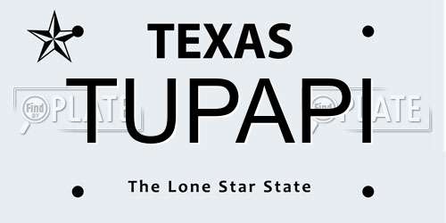 TUPAPI Texas License Plate