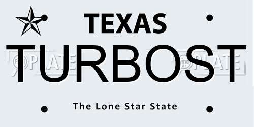TURBOST Texas License Plate