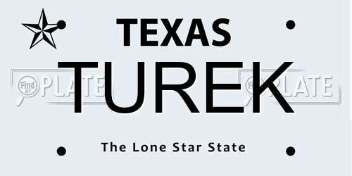 TUREK Texas License Plate