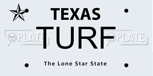 TURF Texas License Plate