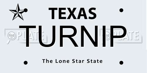 TURNIP Texas License Plate
