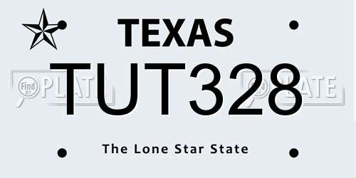 TUT328 Texas License Plate