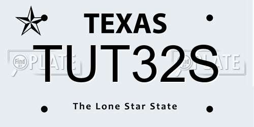 TUT32S Texas License Plate