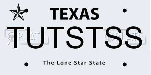 TUTSTSS Texas License Plate