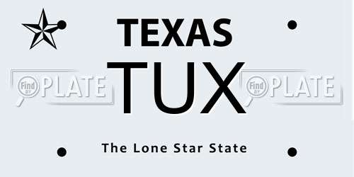 TUX Texas License Plate