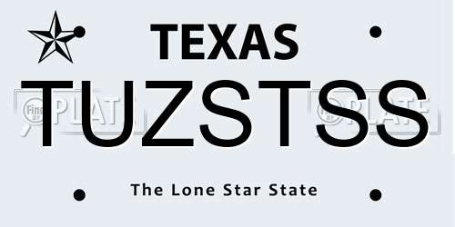 TUZSTSS Texas License Plate
