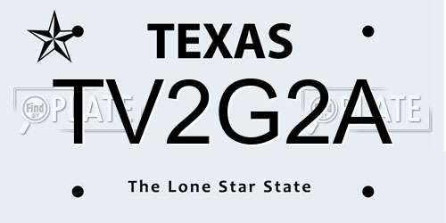 TV2G2A Texas License Plate