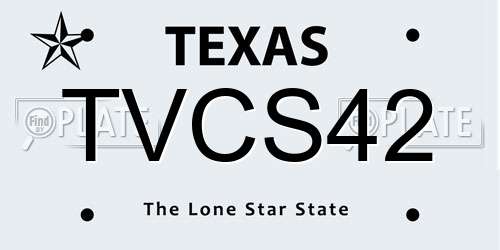 TVCS42 Texas License Plate